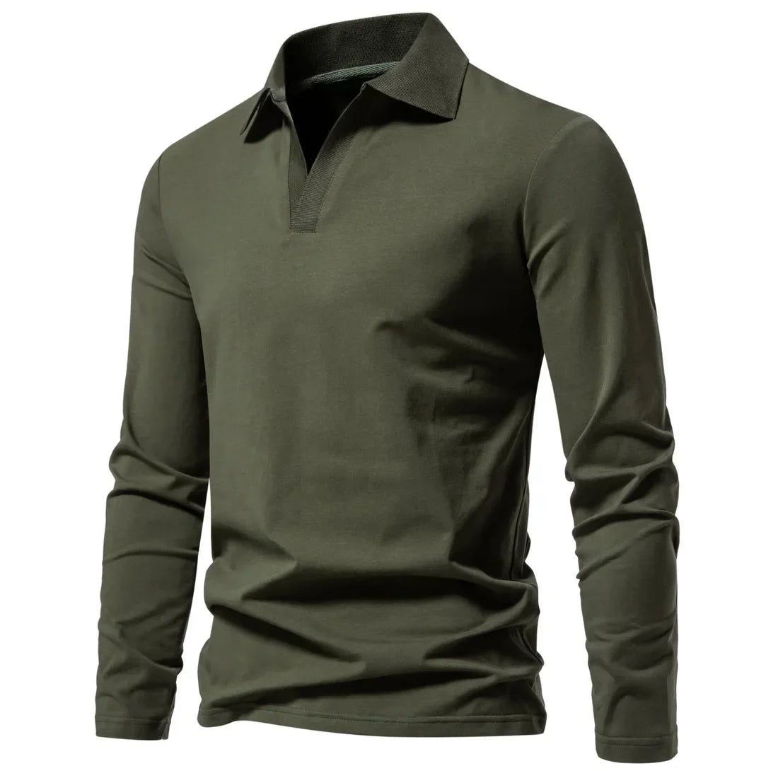 Jason | stilvolles langärmeliges Baumwoll-Poloshirt für Herren
