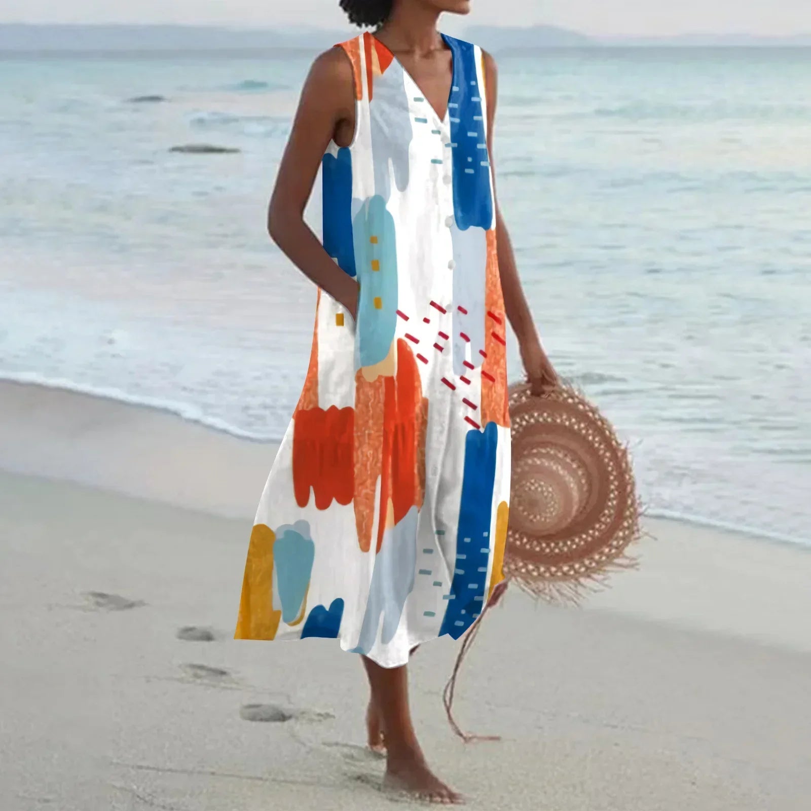 Cavi | Ärmelloses Sommerkleid mit Blumenprint