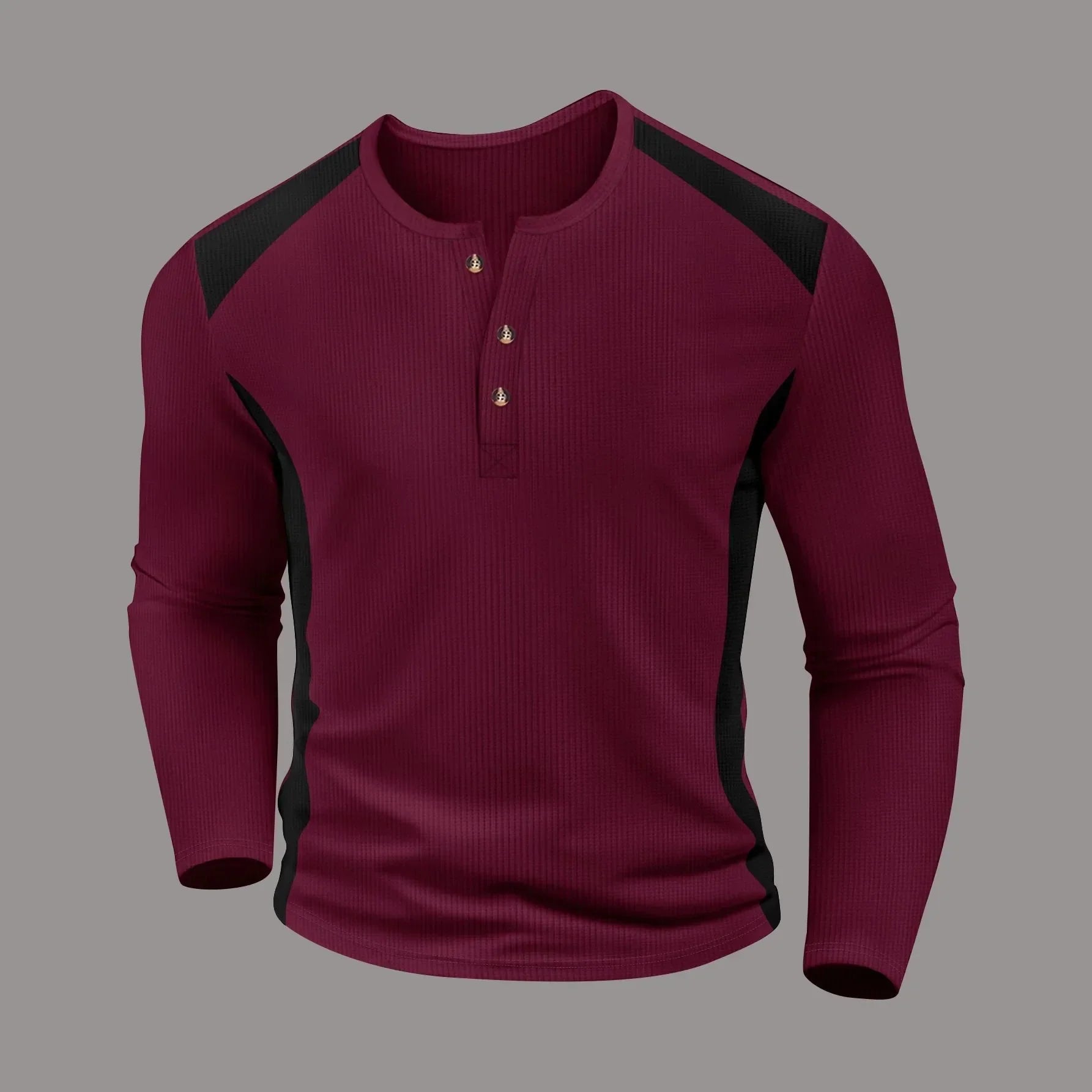 Jovan | Waffelgestreiftes Langarmshirt