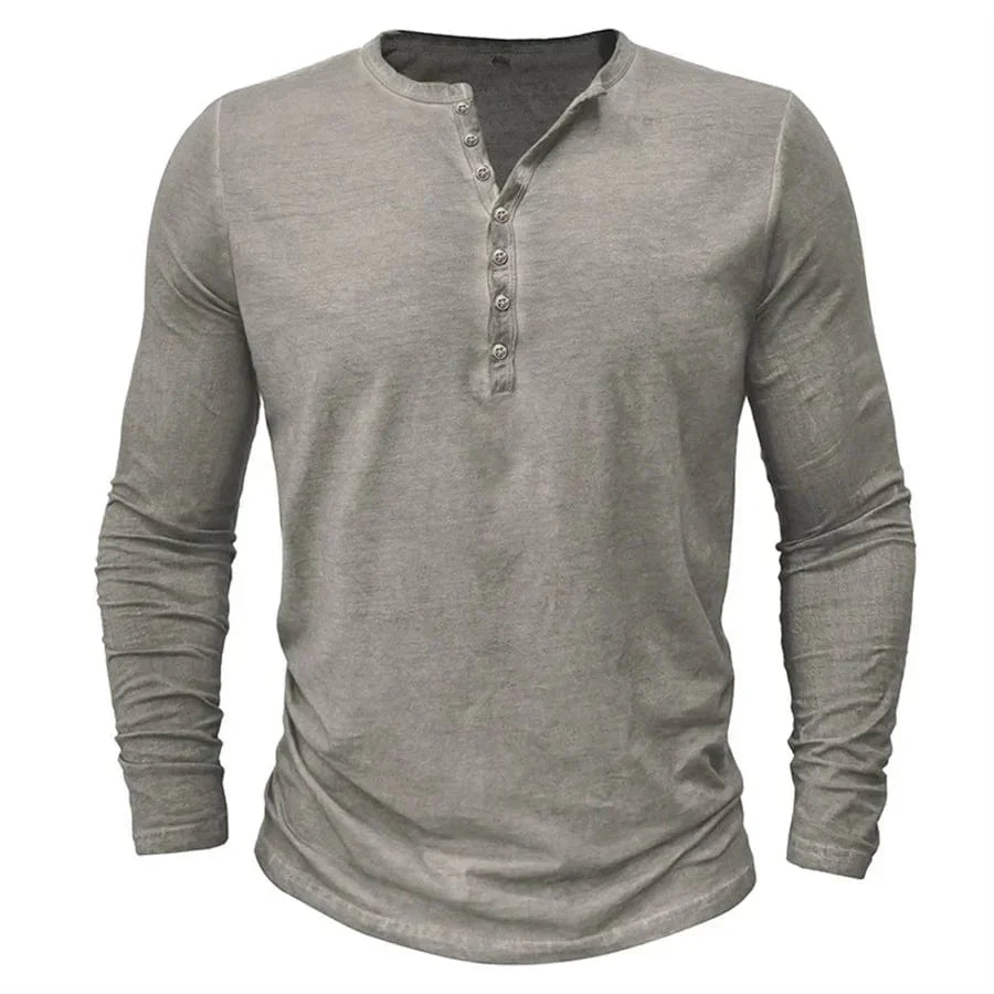 Scott - Knopfleiste Langarm - Taupe / S