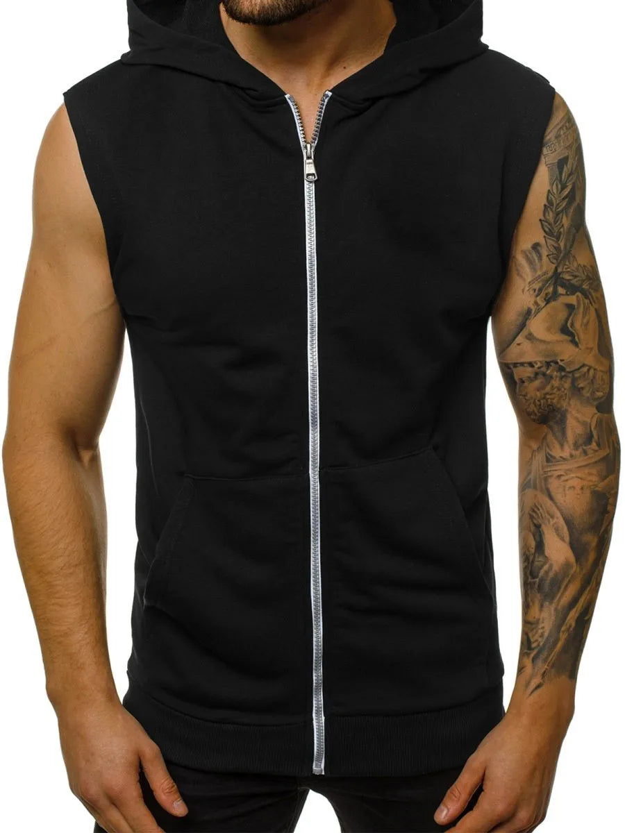 Cyrus | Ärmelloser Muskel-Hoodie für Männer