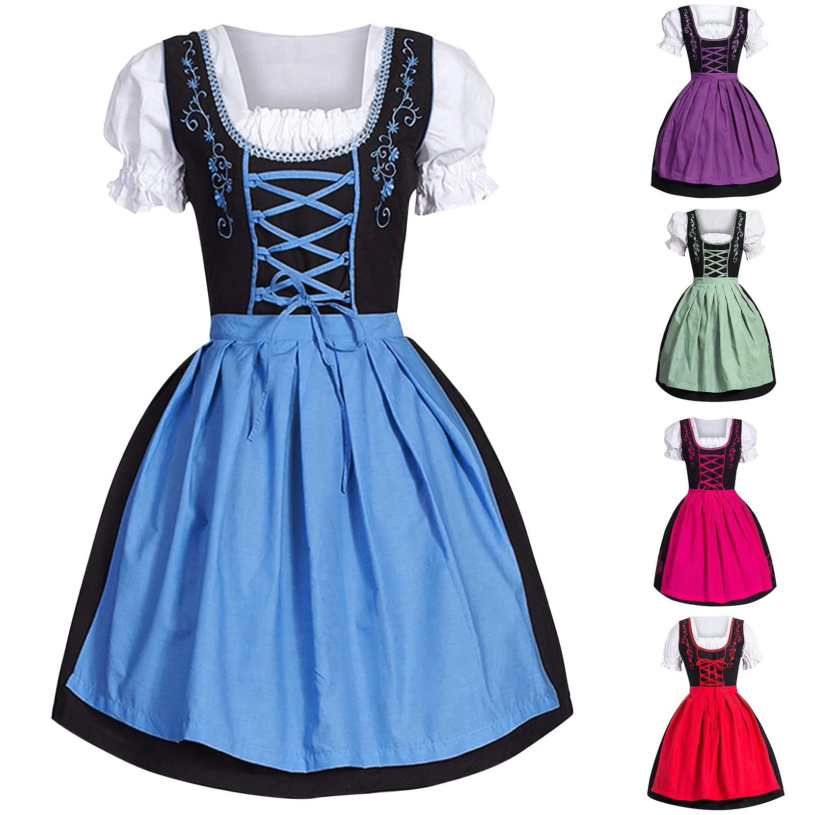 Rosa | Oktoberfest-Biermädchenkleid - Blau / M
