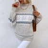 Olga – Klassischer Norwegischer Pullover - Beige-Weiß / XL