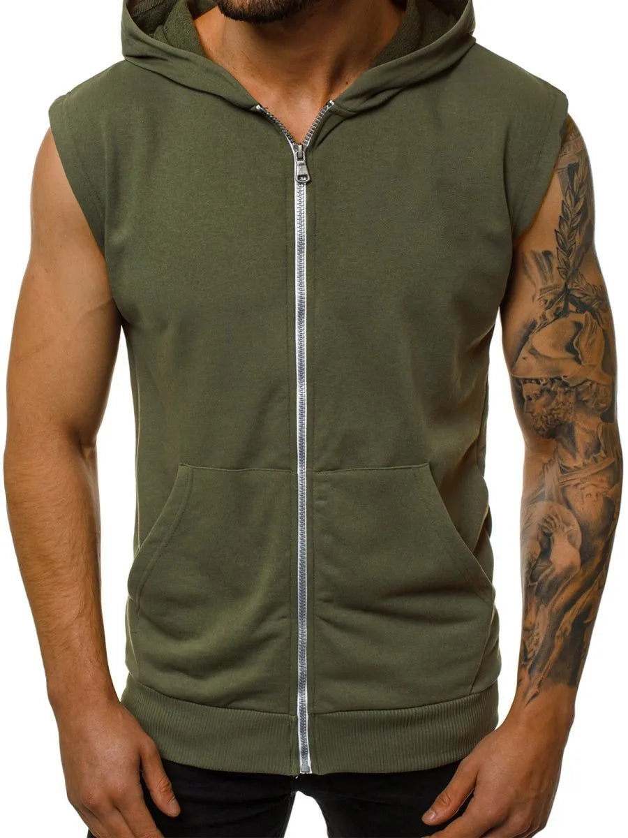 Cyrus | Ärmelloser Muskel-Hoodie für Männer