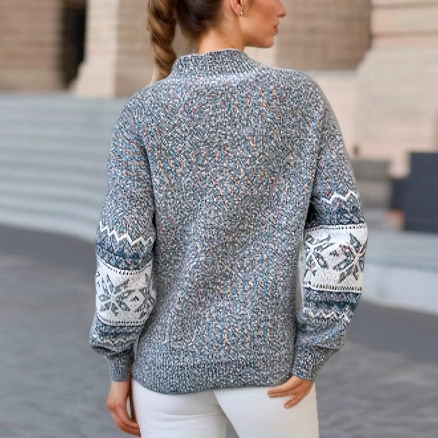 Olga – Klassischer Norwegischer Pullover - Rosa / S