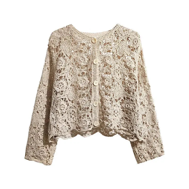 Ailey | Vintage-Häkel-Strickjacke