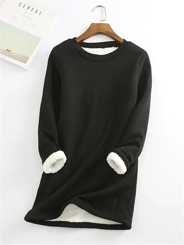 Tina - Bequemer Fleece-Sweater - Sweater - Schwarz / S