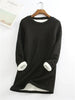 Tina - Bequemer Fleece-Sweater - Sweater - Schwarz / S