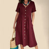 Oaey | Kleid mit Manschettenärmeln und Knopfleiste