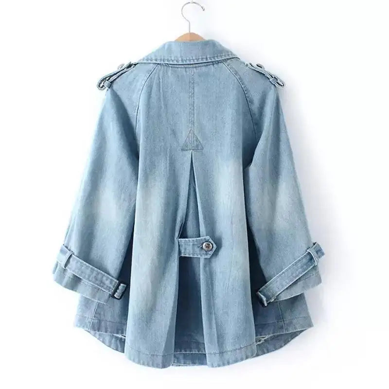 Gianna | Lässiger Denim-Cape-Mantel für den Alltag
