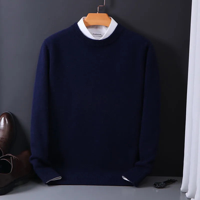 Lukas™ - Bequemer Strickpullover - Dunkelblau / M