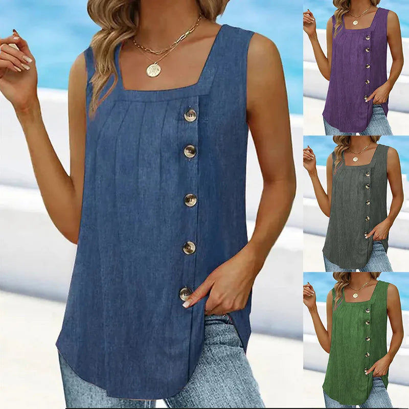 Acke | Lässiges Tanktop mit Knöpfen