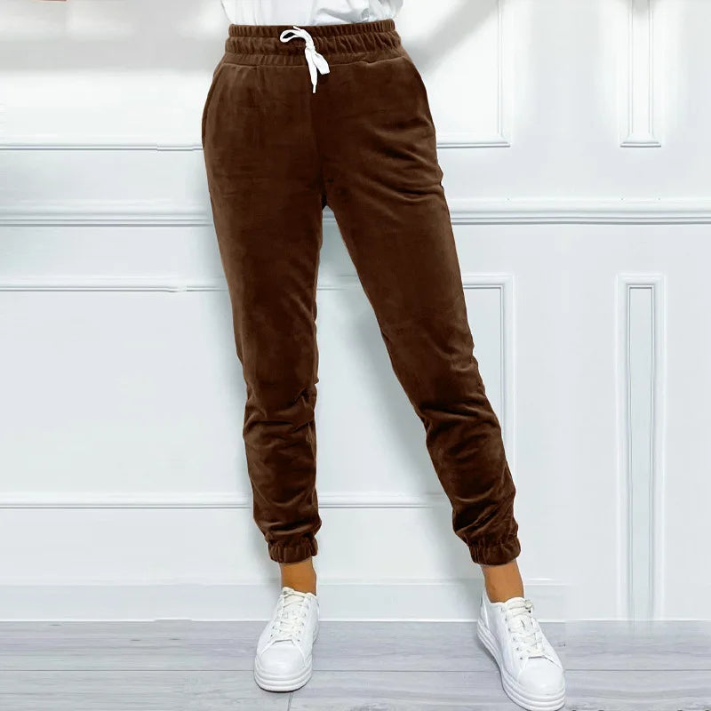 Mae | Bequeme Velours-Joggpants für Damen