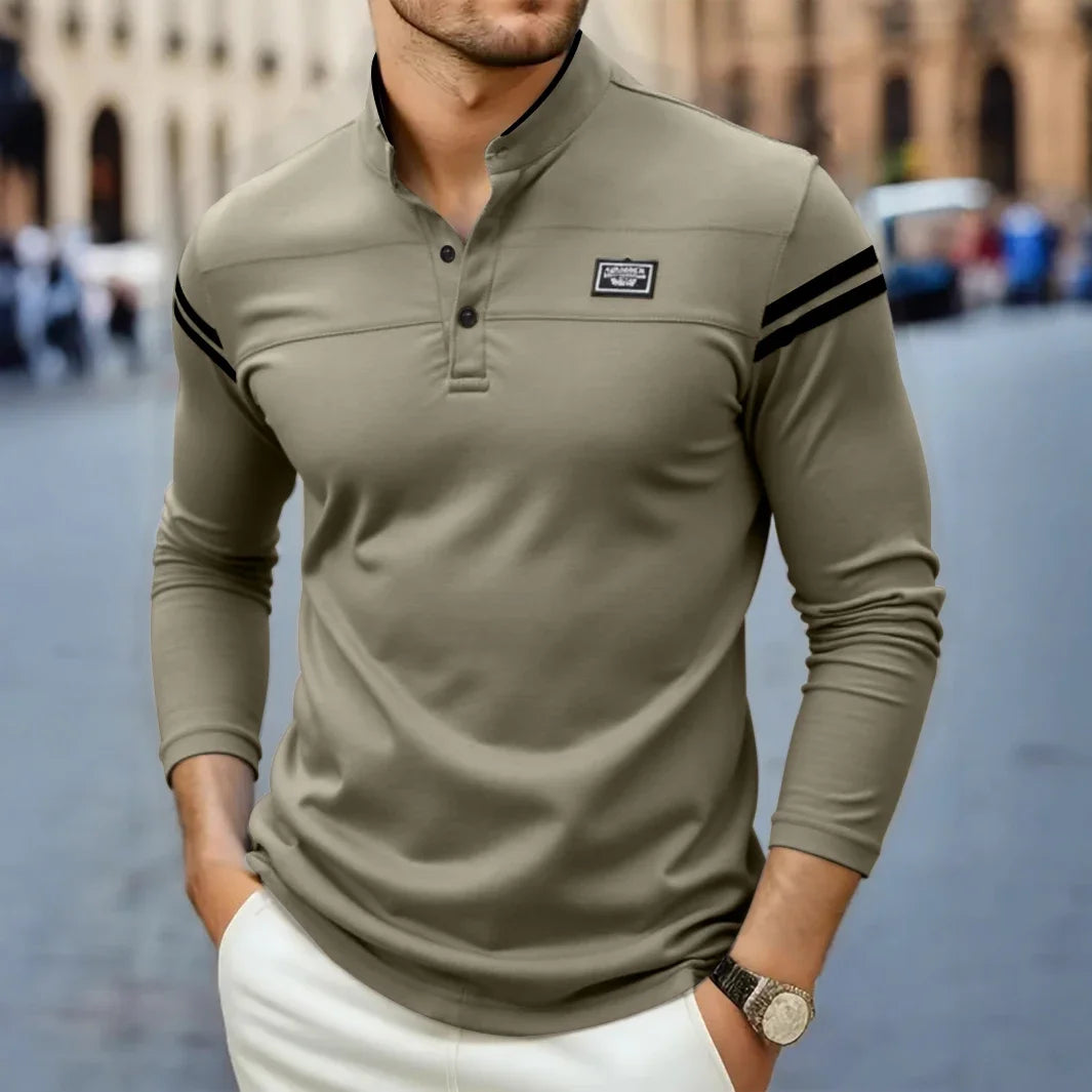 Hamad | Modernes, tailliertes Langarmshirt mit Kragen