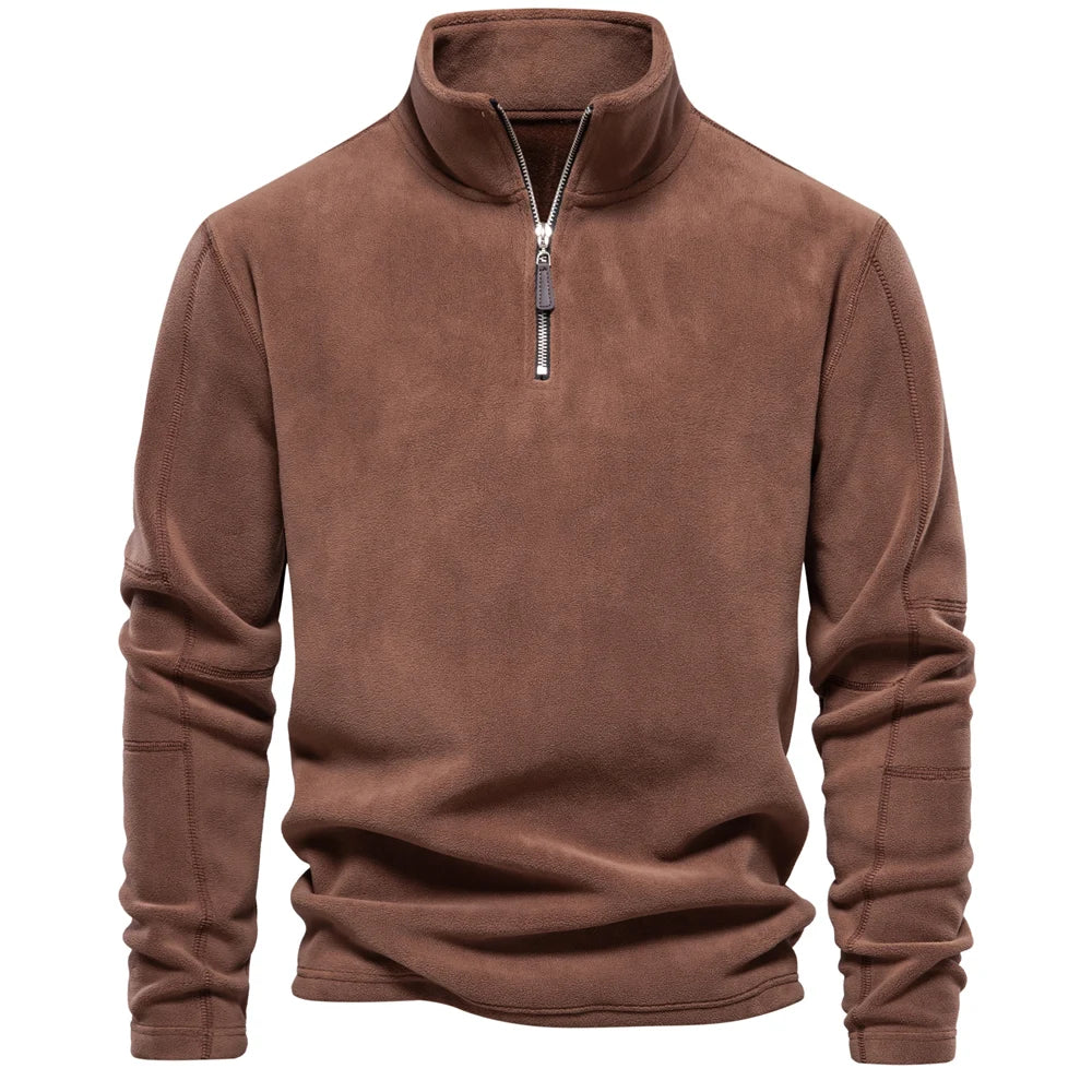 Herman | Kuscheliger Fleecepullover für Männer - Braun / S