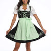 Liesel| Oktoberfest Kleid mit Fliege Schürze - Grün / S