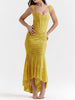 Charleigh | blaues Kleid mit floralem Glockenblumen-Design