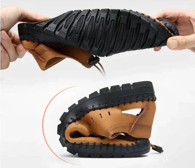 Ethan™ | Aviator Leder-Sandalen mit Wickelzehe