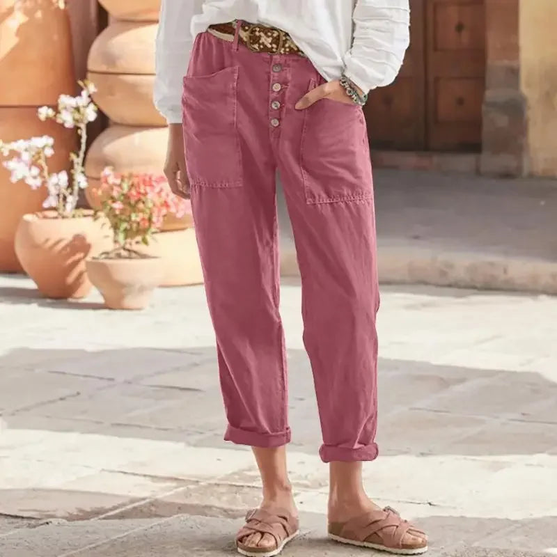 Erina | Lässige Damen-Knopfleiste-Hose