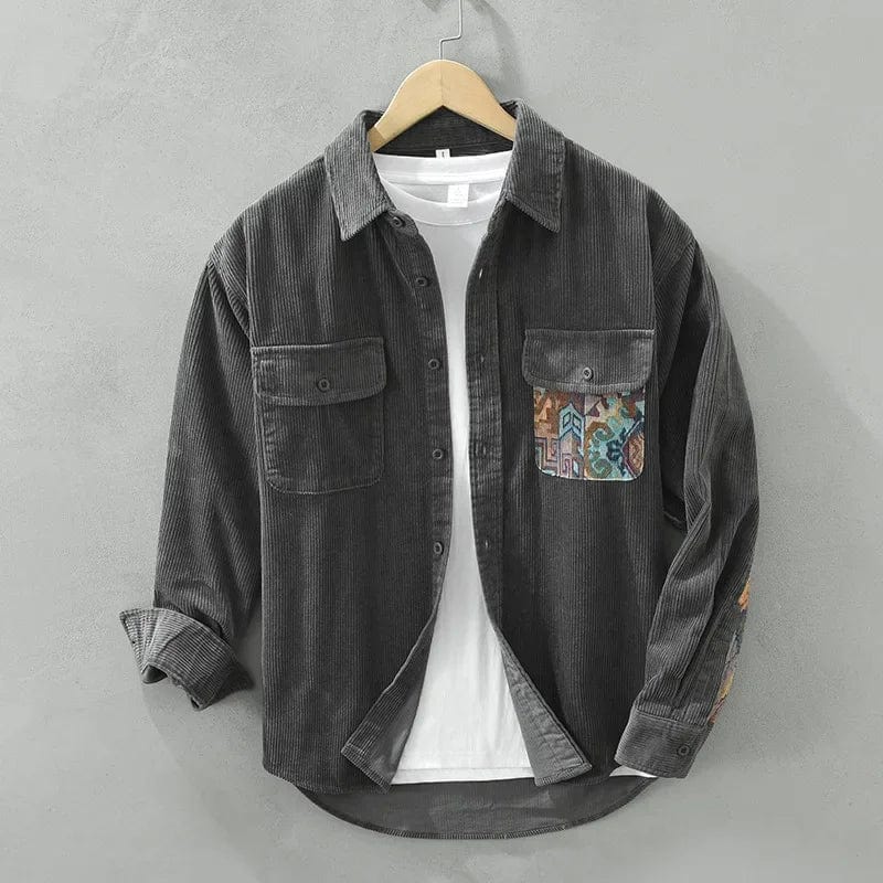 Oskar™ - Modernes Patchwork-Hemd - Grau / M
