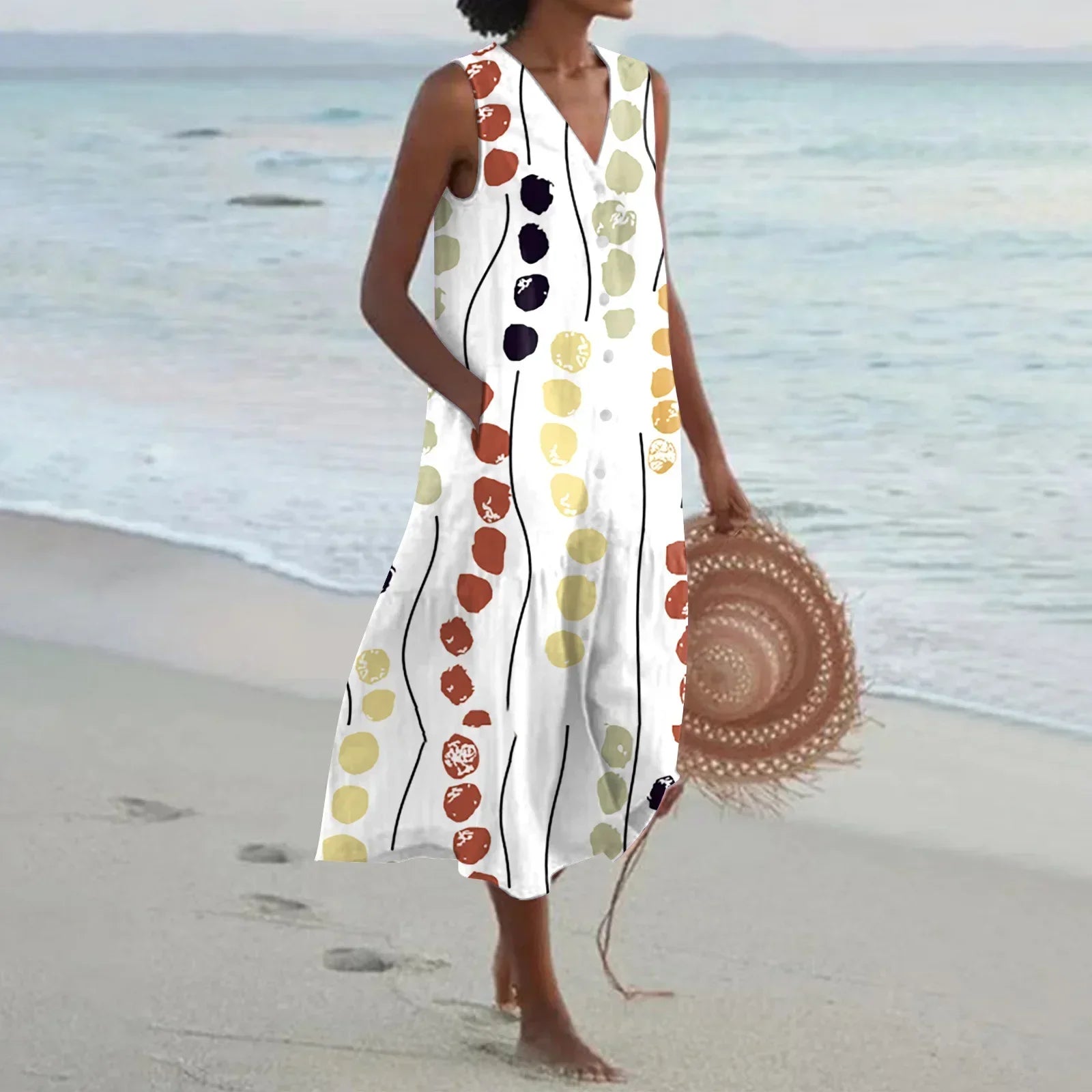 Cavi | Ärmelloses Sommerkleid mit Blumenprint
