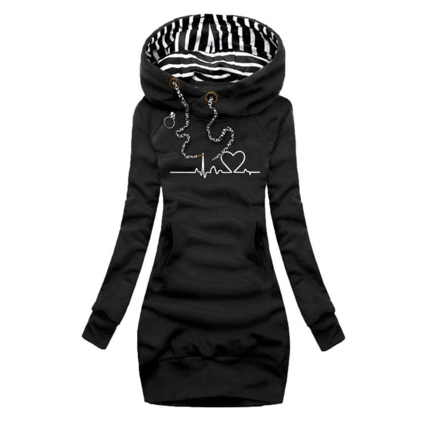 Tahlia | Stylisches Kapuzenkleid mit Druck