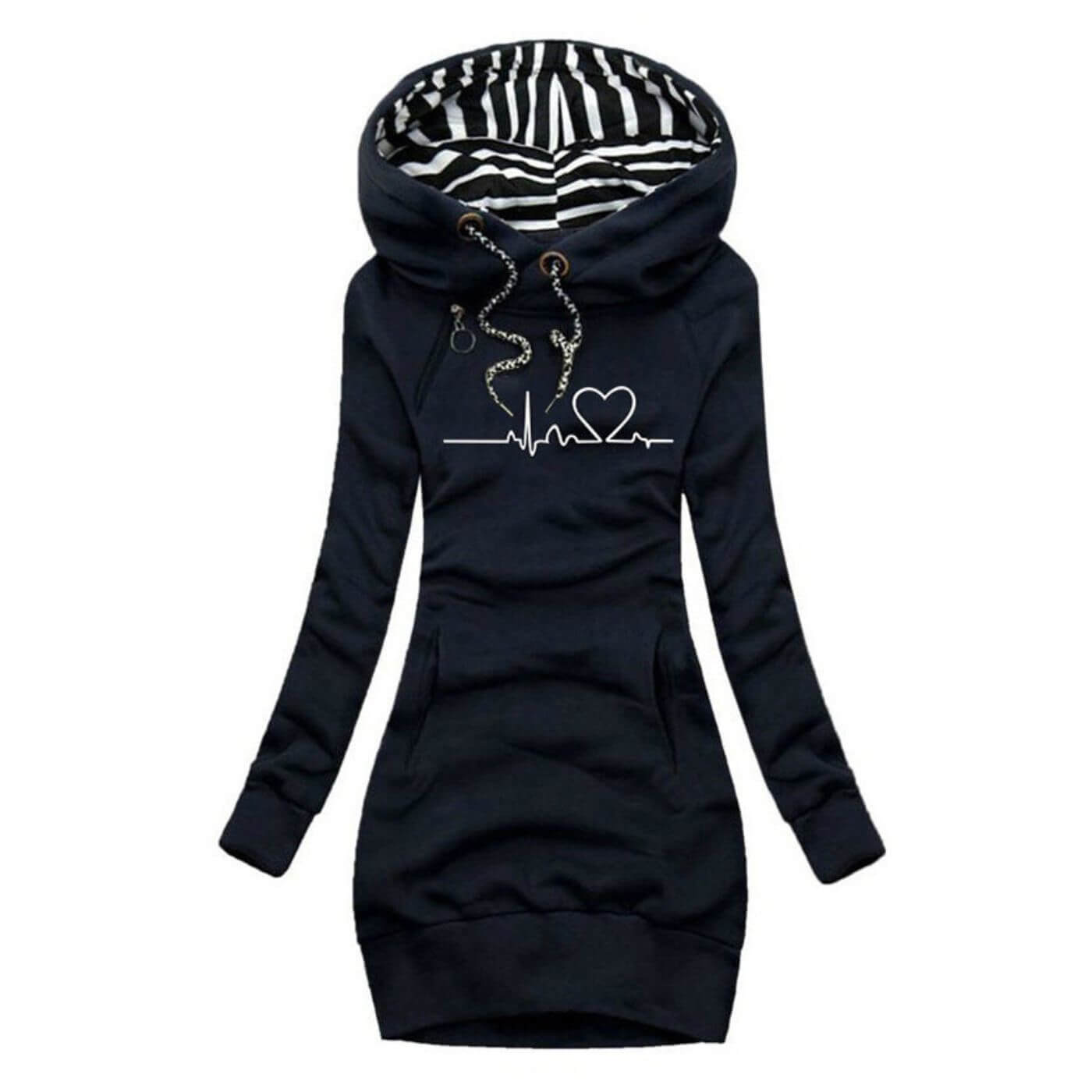 Tahlia | Stylisches Kapuzenkleid mit Druck