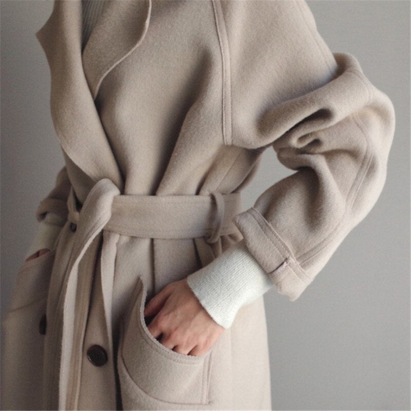 Melina™ | Stilvoller langer Mantel - Beige / S