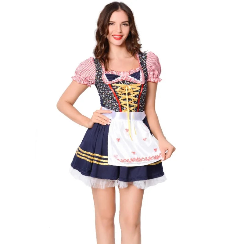 Marlene | Oktoberfest-Biermädchenkleid - Blau / S