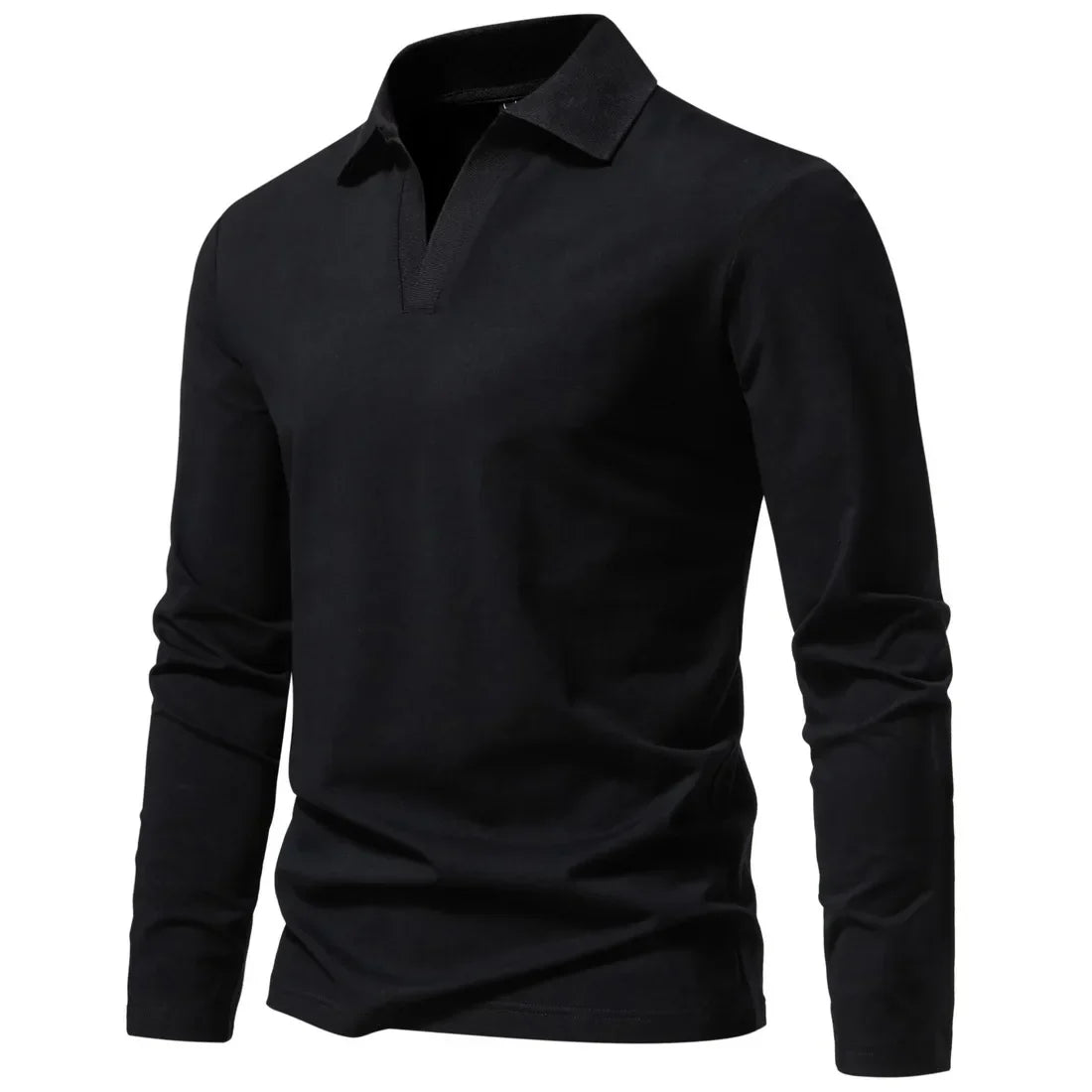 Jason | stilvolles langärmeliges Baumwoll-Poloshirt für Herren