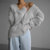 Giselle™ | Feine Strickjacke - Cardigans - Rauchgrau / S