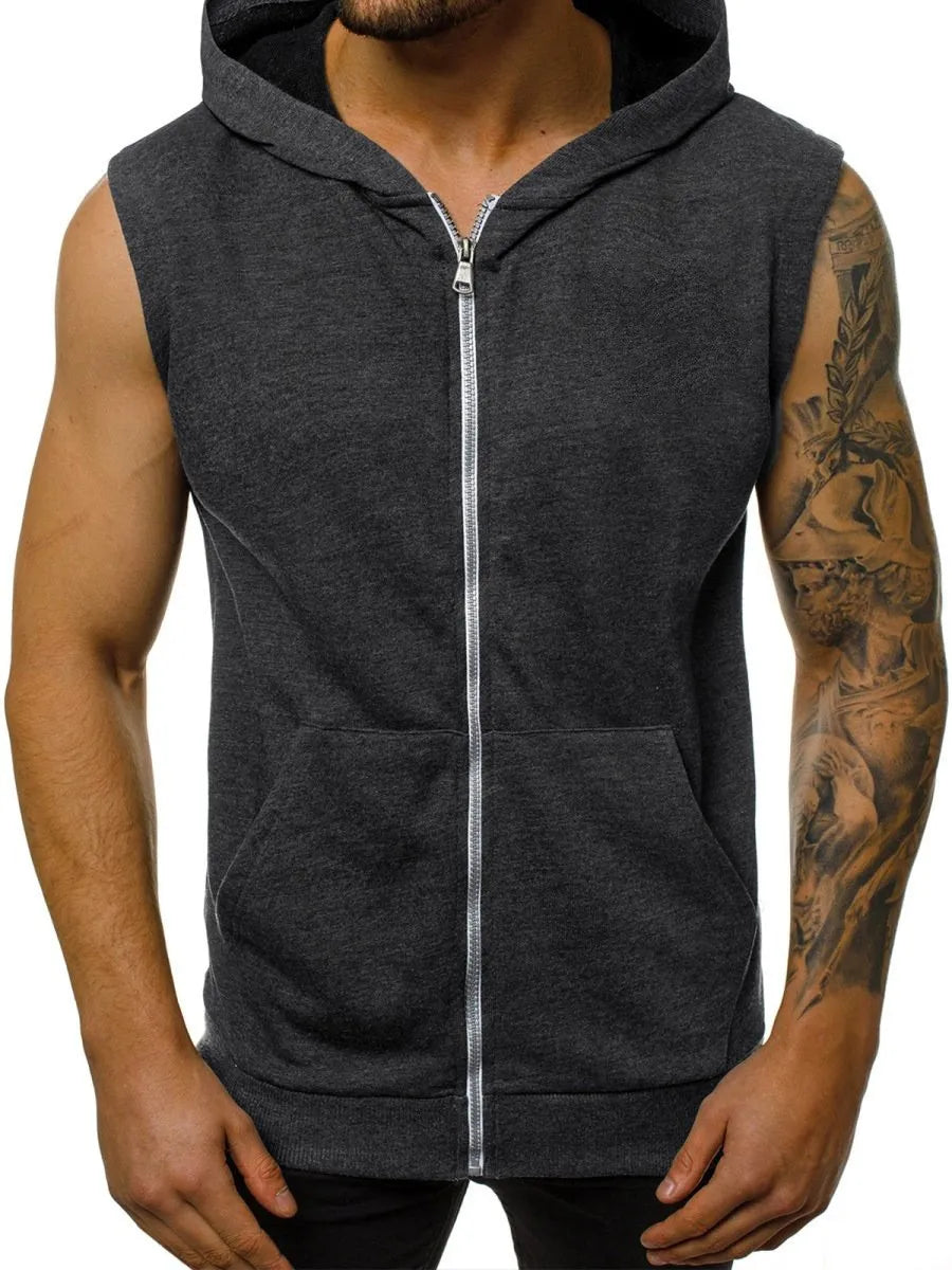 Cyrus | Ärmelloser Muskel-Hoodie für Männer