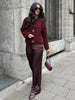 Mira™ - Modische Strickjacke - Weinrot / S