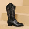 Regina | Stylische Cowboy Stiefel für Damen - Elfenbein / 36