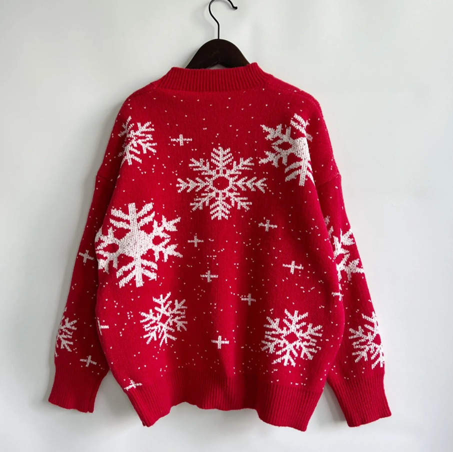 Fiora™ – Kuscheliger Weihnachts-Pullover - Rot / S