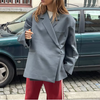 Xarra™ - Ästhetischer Blazer in Übergröße - Grau / S