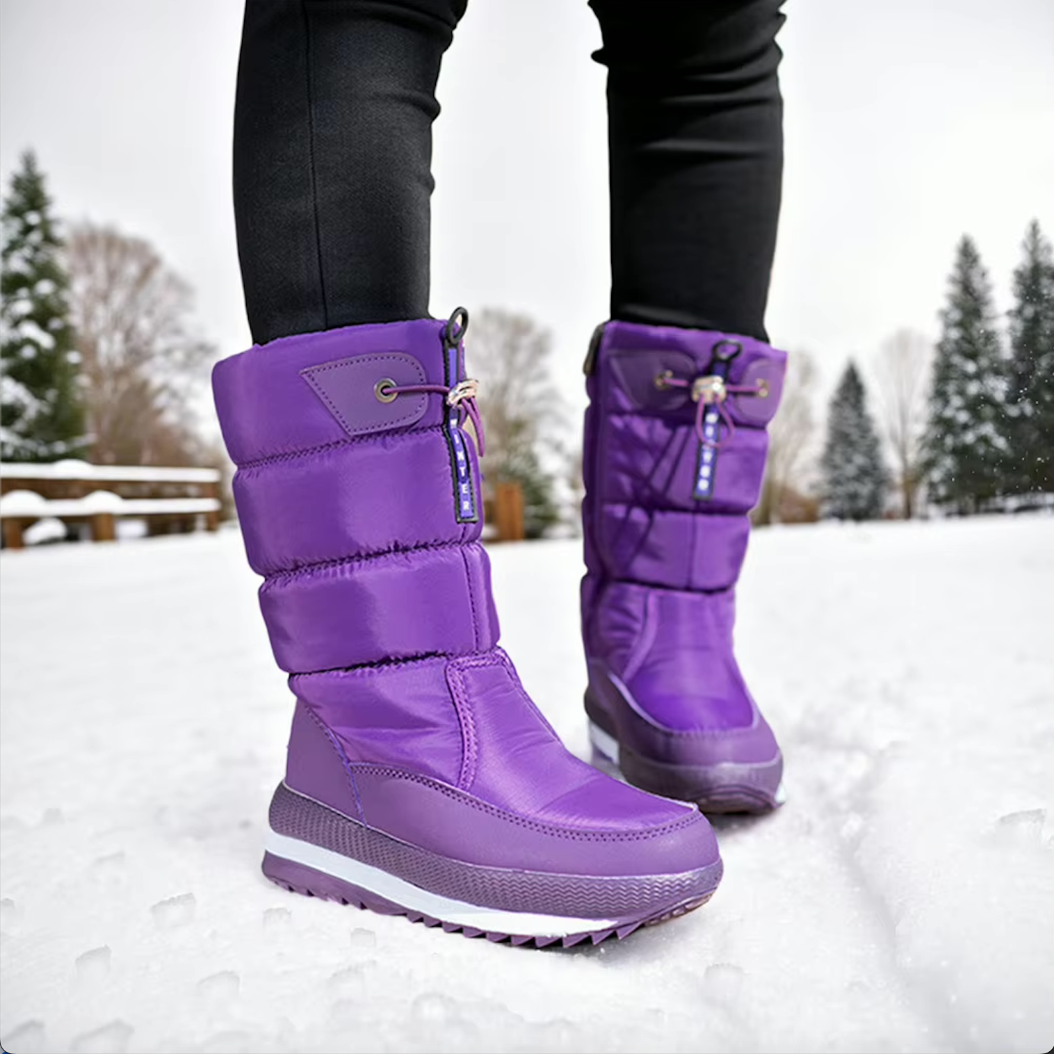 Stefi™ | Rutschfeste und wasserdichte Kunstfell-Schneestiefel