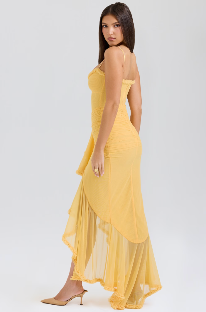 Maya | Feminines Maxi-Kleid mit zarten Rüschen