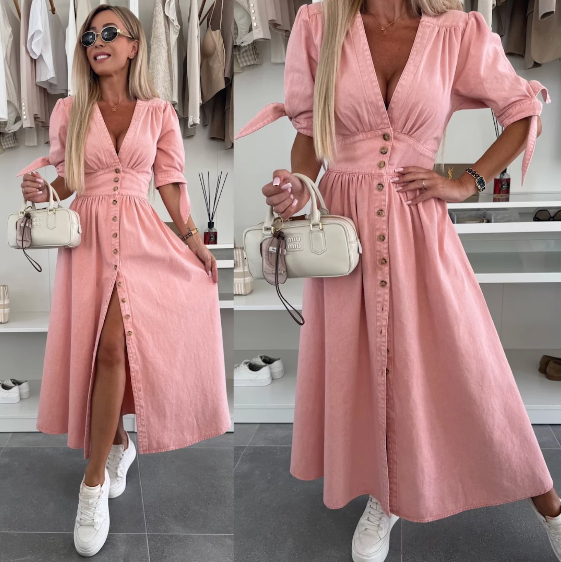 Marie | Strahlendes Denim-Kleid