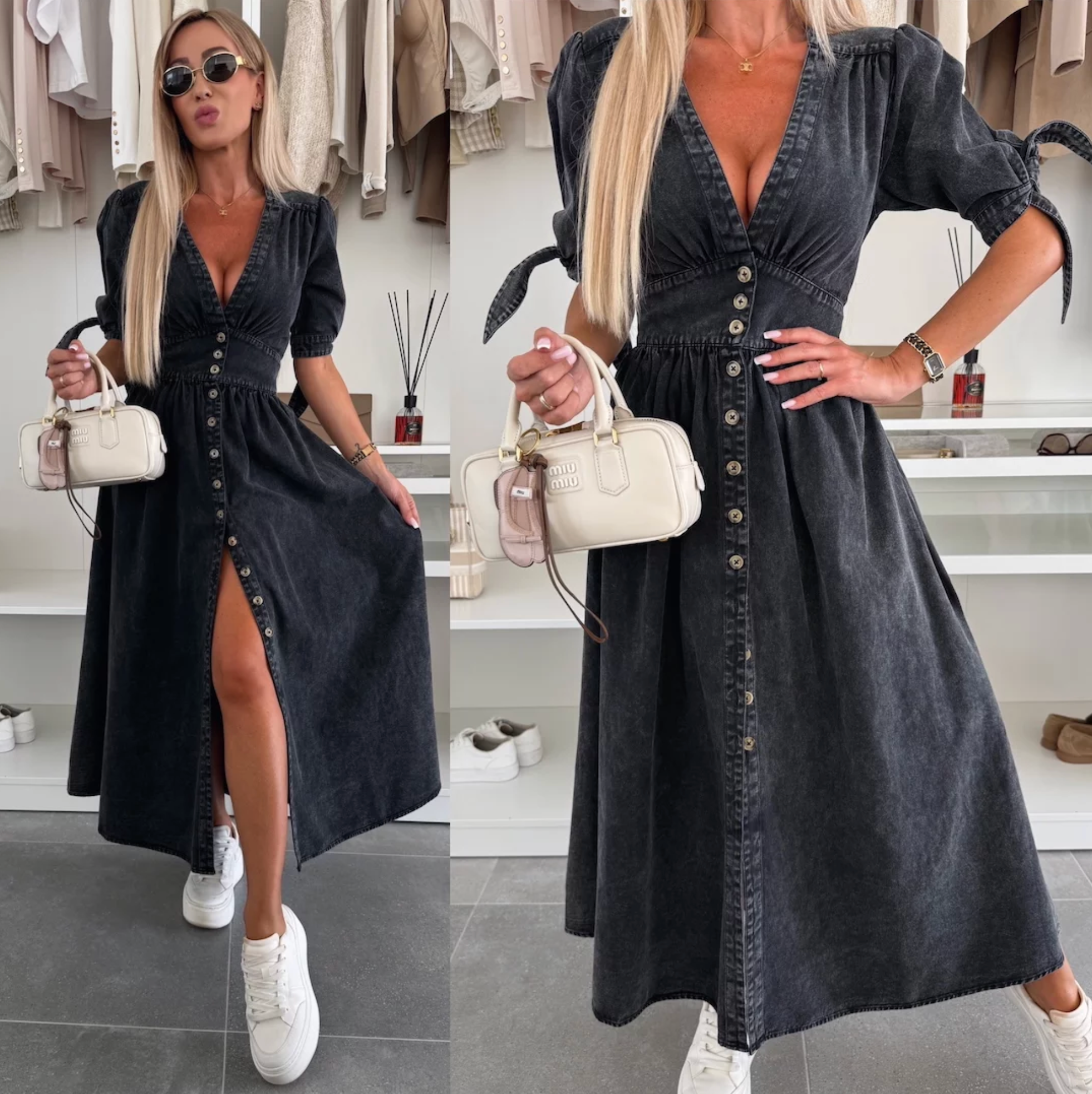Marie | Strahlendes Denim-Kleid