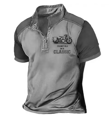 Caleb | Polohemd im Vintage-Stil mit Logodruck