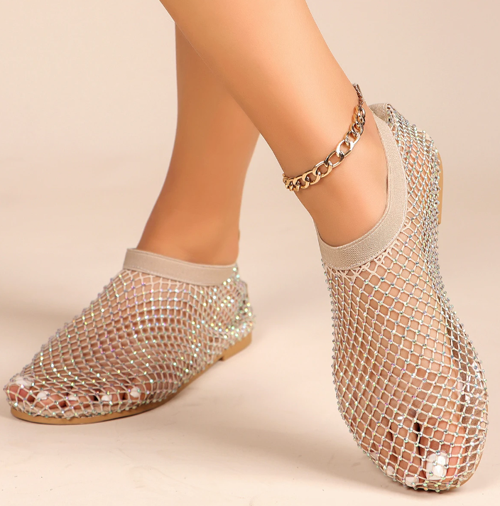 Ava™ | Glanzvolle Mode-Ballerinas - Schoenen - Nude / 35