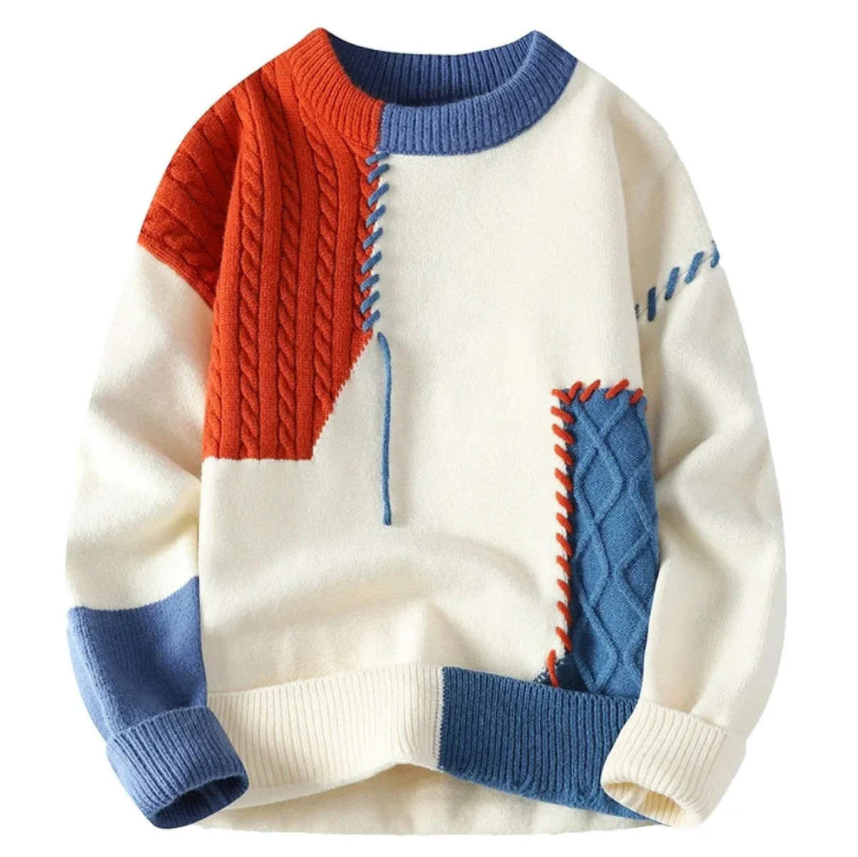 Milo | Strickpullover im Patchwork-Stil