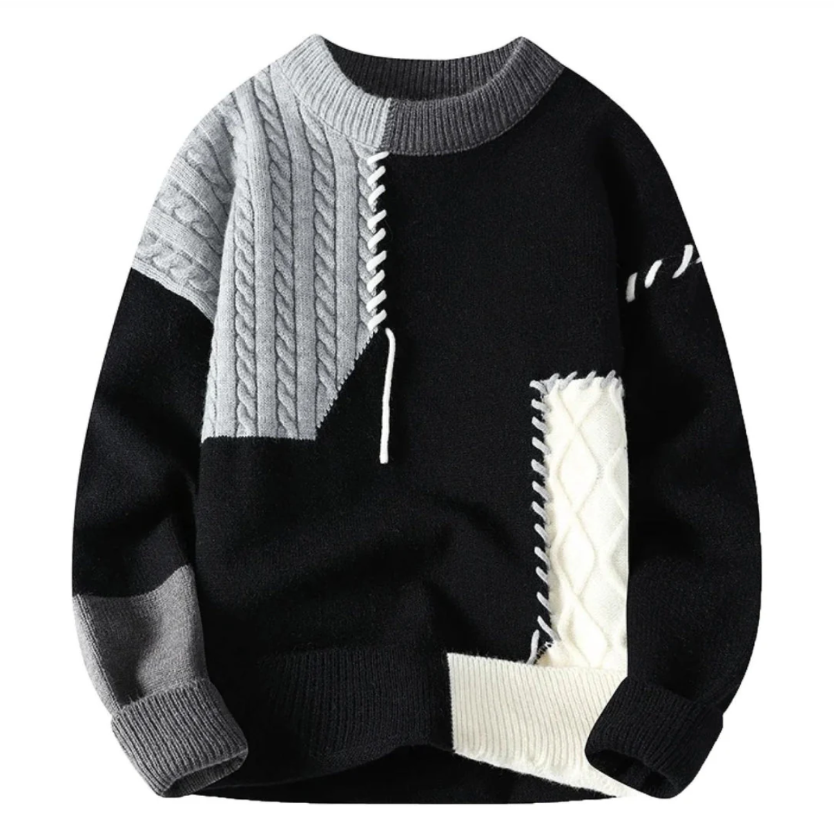 Milo | Strickpullover im Patchwork-Stil