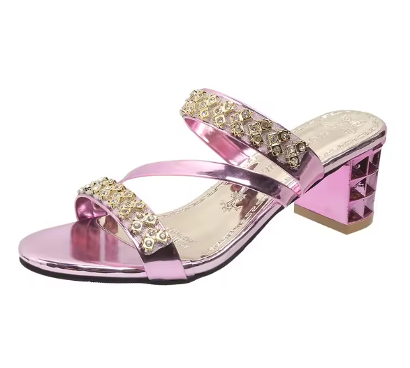 Shea | Strass-Sandalen mit Blockabsatz