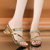 Shea | Strass-Sandalen mit Blockabsatz