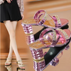 Shea | Strass-Sandalen mit Blockabsatz