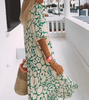 Nadin | Abstraktes Maxikleid mit V-Ausschnitt