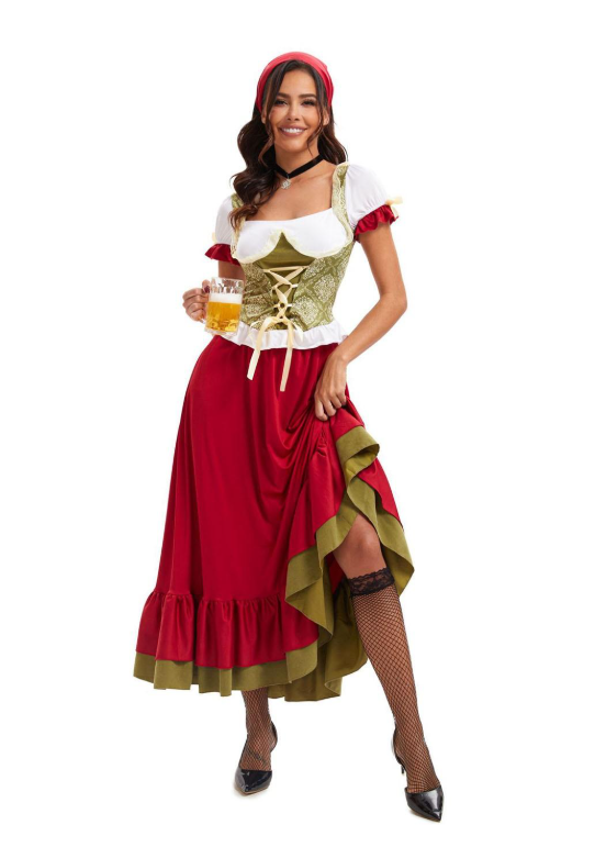 Oktoberfest Damenkleid mit Mantel Sexy Bühnenkostüm