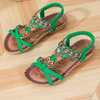 Kaiya | Bestickte flache Sandalen mit böhmischen Perlen